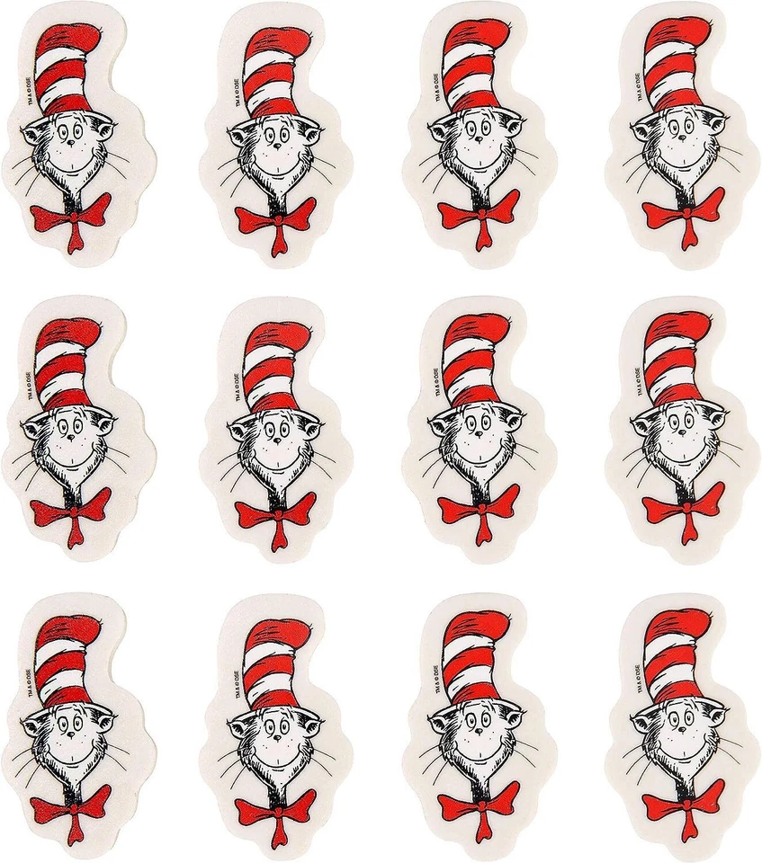 Gomas de borrar Dr. Seuss gato en el sombrero niños fiesta de cumpleaños regalo juguete Foto 1 de 1