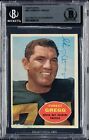 Forrest Gregg Signed 1960 Topps Football Rc Rookie #56 Bgs Beckett