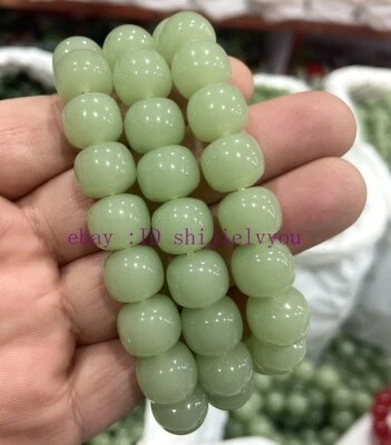 Certified Size 12mm Real Natural Light Green Jade Jadeite Bangle Bracelet 7.5” - Image 1 of 4