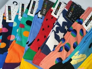 SOCKOLOURFUL CRAZY COLOURFUL BRIGHT SOCKS.. FREE P+P!! FEEL HAPPY AND CONFIDENT - Picture 1 of 121