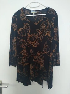 Tunika transparent schwarz/braun Gr 46 Thea - Bild 1 von 5