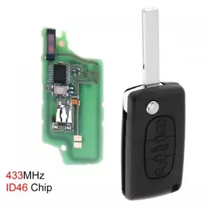 3Buttons Uncut Flip Remote Key Fob Fit for Citroen C3 C4 C5 Models 2005-2011 - Foto 1 di 8