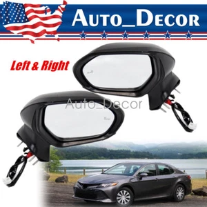 Fits 2018-2023 Toyota Camry Left & Right Side Mirror w/ Power Heated Turn Signal - Picture 1 of 19