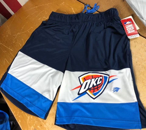 new OKC Oklahoma City Thunder Basketball athletic Shorts NBA Mens S Small 28-30 Cover