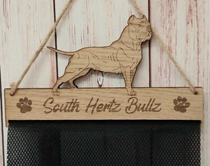 American Bulldog Rosette Holder Oak Veneer Rosette Personalised - Picture 1 of 7