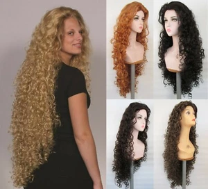 WOMEN 39" SUPER EXTRA LONG CURLS CURLY HAIR LAYERED WIG NO BANGS ELECTRA MERIDA - Picture 1 of 16