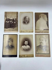 Ancestros instantáneos - Tarjetas de gabinete de la era victoriana - Lote de 6 fotos de retrato. B29 - Imagen 1 de 10
