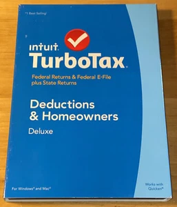 2014 TurboTax Deluxe Federal & STATE Turbo Tax New Factory sealed CD Retail Box - Picture 1 of 6