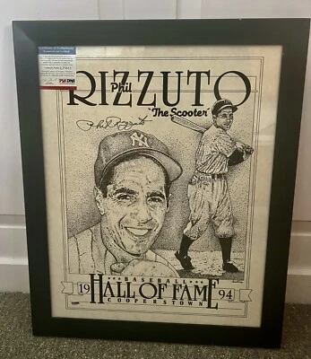 New York Yankees Phil Rizzuto signed 16X20 Lithograph Postmarked HOF Induction - Image 1 of 3