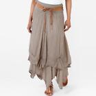 Womens Boho Skirt Gypsy Maxi Tiered Long Asymmetric Hitched Hem Cotton Festival