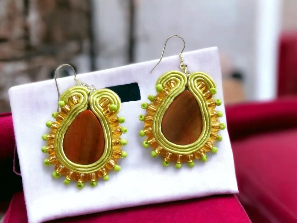 Ohrringe Technik soutache Kunsthandwerk  - Bild 1 von 4