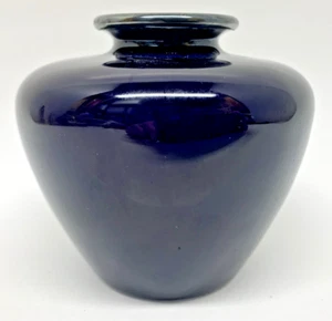 WWII ERA ROSENTHAL Germany Kunstabteilung Selb Blue Porcelain Silver Rim Vase - Picture 1 of 9