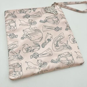 Disney Store Princess  Makeup Bag  Travel Toiletry Pouch Zippered W/ Charm Pink - Picture 1 of 7