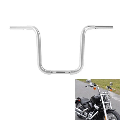12" Rise 1 1/4" Ape Hanger Handlebar Fit For Harley FLST FXST Sportster 883 1200 - Image 1 of 4