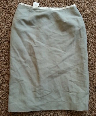 Falda lápiz vintage Valentino Miss V Italia algodón gris blanco seda ribete 6 Foto 1 de 4