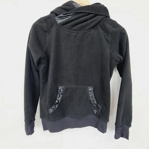 Ivivva Athletica Hoodie Size 12 Girls Black Fleece Hooded Sweatshirt - Picture 1 of 4
