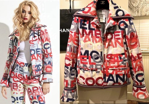 5K Chanel Vintage 2000 CC Logo Puffer Sci Parka Cappotto 36 38 4 6 Giacca Zip Top S