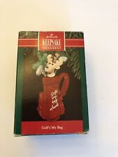 Hallmark Keepsake Ornament 1990 Golf’s My Bag Santa In Box 