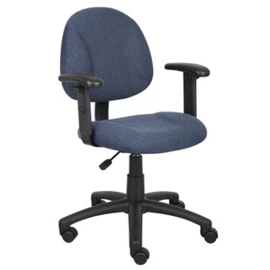 Boss Blue Deluxe Posture Chair W/ Adjustable Arms - Picture 1 of 6