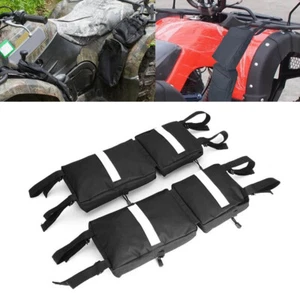 2 Pack Quad ATVs UTVs 4-Wheeler Fender Black Storage Hunting Luggage Tank Bags - Picture 1 of 7