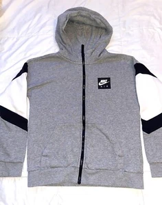 Nike Air Max 95 Vintage Style Grey Black Zip Hoodie Boys Size Large 12-13 Years - Picture 1 of 21