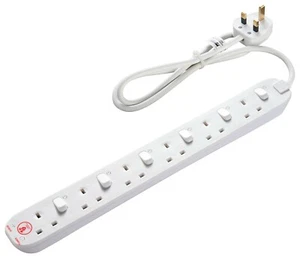 Extension plomb surtension protégée avec interrupteurs individuels - 6 vitesses 2 m - Masterplug - Photo 1/12