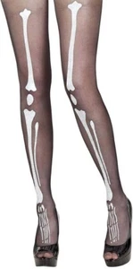 Halloween Ladies Black Skeleton Tights - Picture 1 of 1
