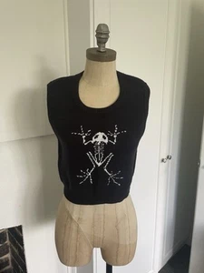 Black Wool Vest By Black➕Friday Size 10 - Picture 1 of 9
