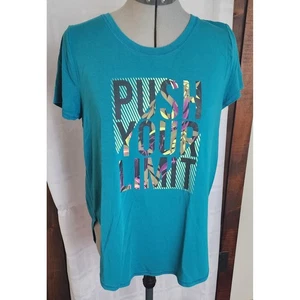 Xersion Womens Teal Blue Quick-Dri Activewear T-Shirt Top - Picture 1 of 6