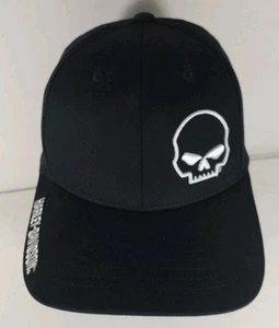 Harley-Davidson Hat Cap Crooked Skull Pre-fitted L/XL Las Vegas Black Cotton - Picture 1 of 9