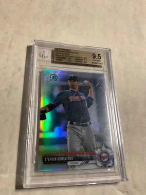 TWINS STEPHEN GONSALVES 2017 BOWMAN CHROME  PROSPECTS REFRACTOR BECKETT 9.5 499 - Image 1 of 2