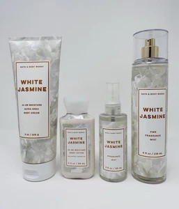 Bath & Body Works White Jasmine 4 Piece Set Cream Mist Lotion Full and Travel - Picture 1 of 1