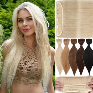 Thick One Piece Weft Clip In Russian Remy Human Hair Extensions Full Head 110G - Picture 1 of 48