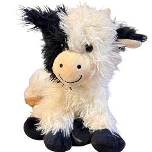 Vaca Highland, Peludo Blanco y Negro 15" Peluche Peluche Peluche, Características Cosidas, - Imagen 1 de 6