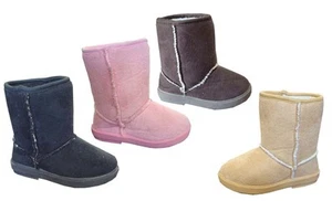 New Infant Toddler Girls Winter Casual Faux Fur Suede Plain Bootie Shoes**283 - Picture 1 of 5