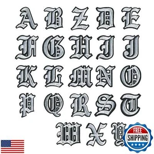 26 PCS Gothic Iron On Letters for Clothing, A-Z 26 Varsity Letter Patches, Ap - Picture 1 of 5