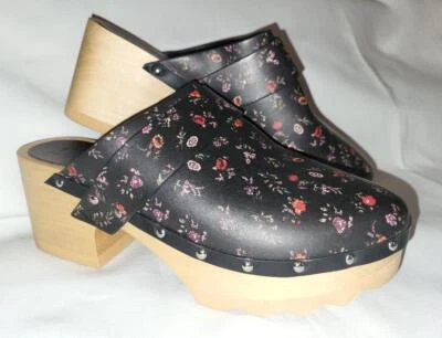 Zuecos gruesos sin cordones florales Laura Ashley Pedro aerosoles talla 7,5 Foto 1 de 4