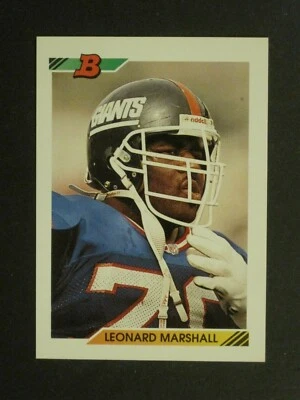1992 BOWMAN LEONARD MARSHALL NEW YORK GIANTS CARD #408!!!! COMBINED SHIPPING - Image 1 of 2