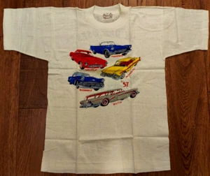 Vtg Deep Rock Gasoline Kids Advertising Shirt Service Station Promo '57 Chevy - Picture 1 of 6