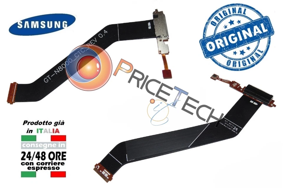 FLAT DOCK RICARICA PER SAMSUNG GALAXY NOTE 10,1" GT N8000 MICROFONO CONNETTORE - Immagine 1 di 1