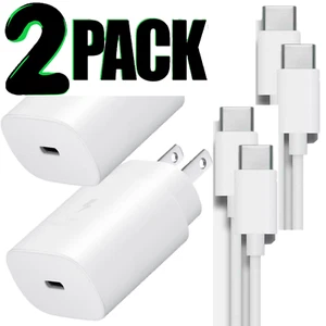 2 Pack 6ft Fast Charge Cable Adapter USB C Cord For Galaxy A14 15 16 25 35 55 75 - Picture 1 of 14