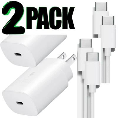 2 Pack Super Fast USB C Charger 6ft Cable Cord For Galaxy A14 15 16 25 35 55 75 - Image 1 of 4