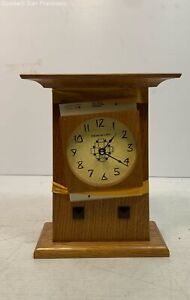 Schlabaugh & Sons Wooden Shelf Mantel Clock Home Decorative Brown 11.5 In