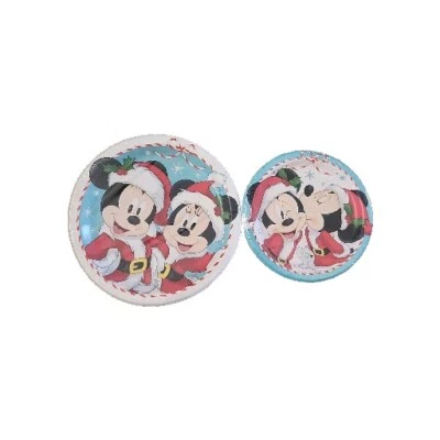 Disney Mickey Mouse y Minnie Fiesta de Navidad Platos de Papel Almuerzo Postre Foto 1 de 4