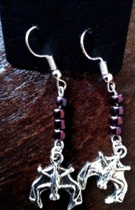 BATS & Beads Gothic Dangle Earrings - FREE U.S. 1st Class Ship - NEW - Picture 1 of 3