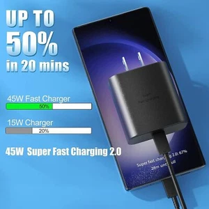 6FT Type-C Cord Wall Adapter Fast Power Charger For Samsung Galaxy S23 S22 Ultra - Picture 1 of 12