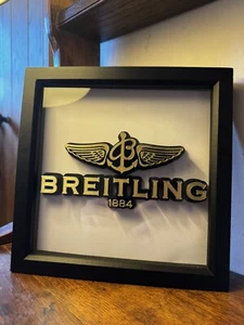 Breitling Sign | Framed | For Man Cave, Bar, Garage, Bedroom, Office  25cmx25cm - Picture 1 of 8