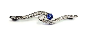 Antik Vintage Diamant 14K Gold und Silber Pin Broschen alter viktorianischer Schmuck - Bild 1 von 2