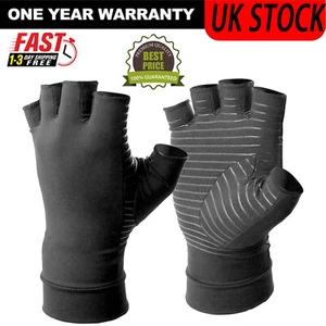 Compression Gloves Anti Arthritis Fingerless Pain Relief Joint Support With Grip - Picture 1 of 18