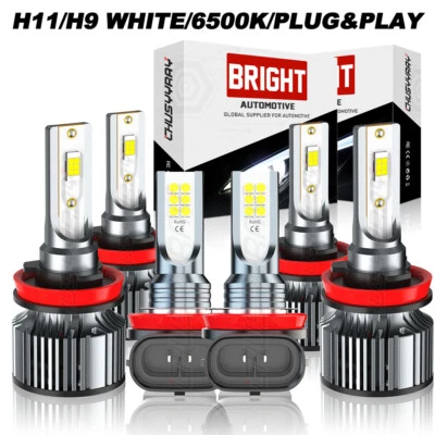 6x Combo H9 H11 H11 Bombillas LED Faros Para Volvo XC60 2010-2015 Hi-Lo Rayo Antiniebla Foto 1 de 4